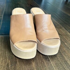 Dolce Vita Emery Platform Slide Sandal In Saddle Leather Size 9
